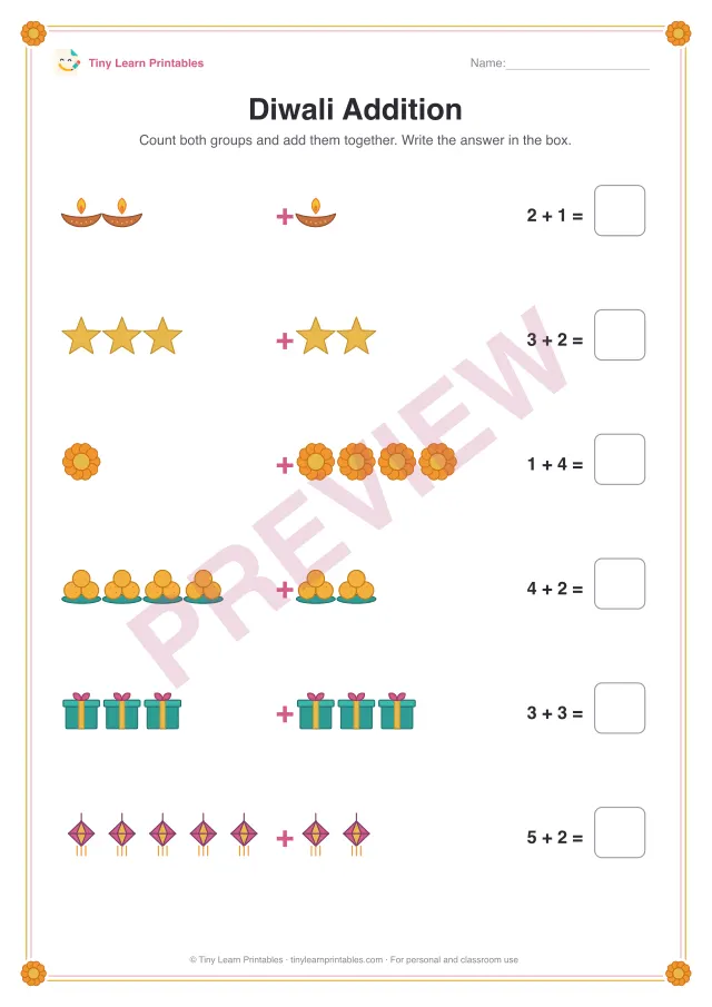 Diwali Addition: Diwali printable for ages 4–7